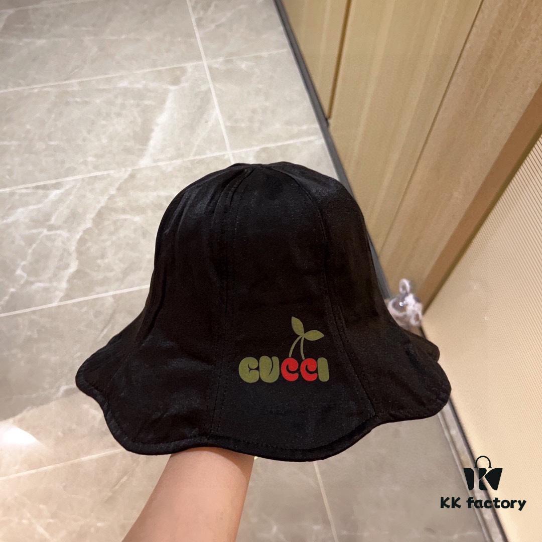 GUCCI Wave-Brim Waterproof Smooth Surface Fisherman Hat 2024 Spring/Summer Collection