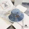 Gucci 2024 Spring/Summer New Denim Fisherman Hat, Unisex Fashion Style with Dragon Year Element