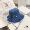Gucci 2024 Pre-Spring New Denim Fisherman Hat, Unisex Streetwear Style with Zodiac Dragon Year Element