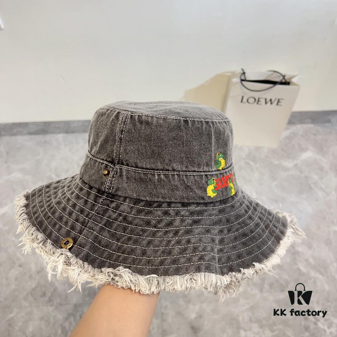 Gucci 2024 Spring New Arrival Denim Fisherman Hat, Unisex Fashion Style