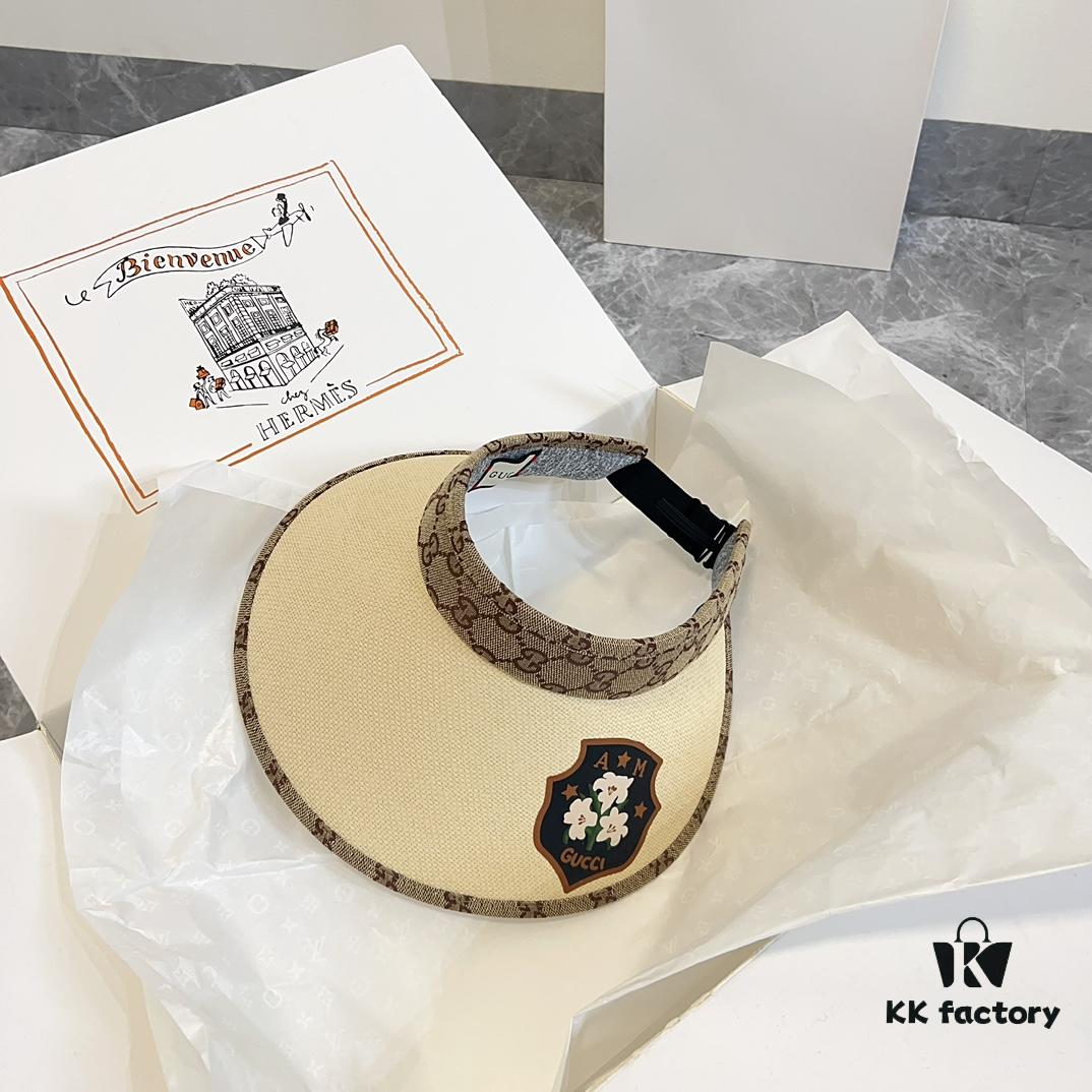 GUCCI Summer 2024 New Arrival Exclusive Patchwork Sun Hat with Open Top – Unisex Casual Streetwear Cap, Fisherman Hat, Baseball Cap, Knit Hat