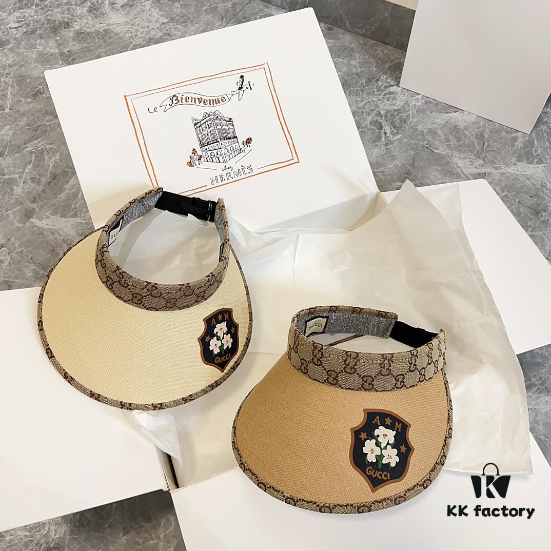 GUCCI Summer 2024 New Arrival Exclusive Patchwork Sun Hat with Open Top – Unisex Casual Streetwear Cap, Fisherman Hat, Baseball Cap, Knit Hat