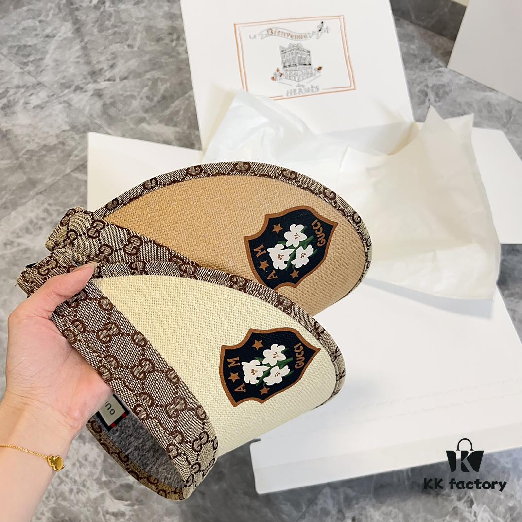 GUCCI x Summer 2024 New Arrival Exclusive Patchwork Sun Hat with Open Top, Unisex Casual Cap