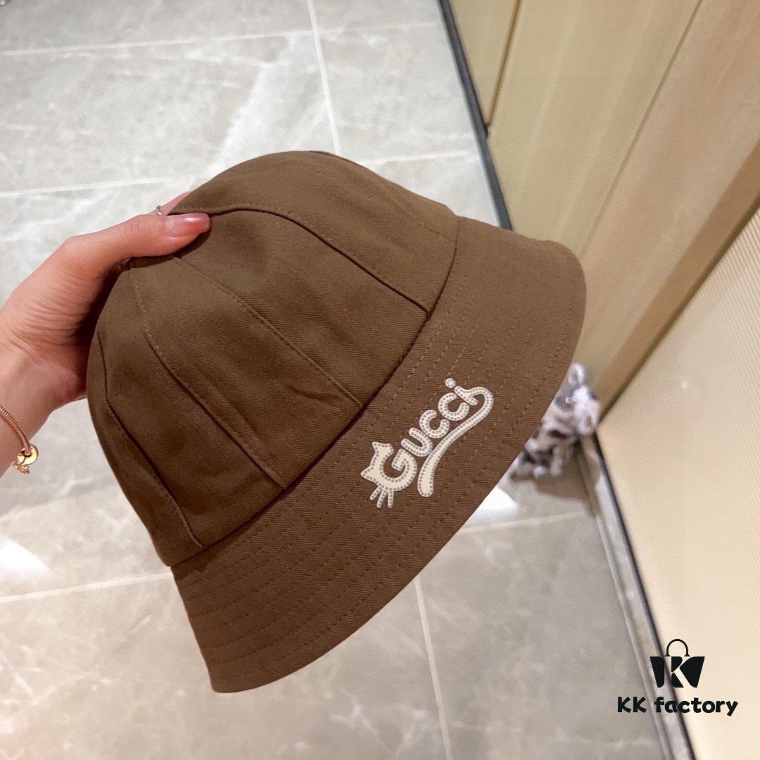 Yellow 💛 Dust Bag Included [Gucci] 2024 New Dome Playful Bucket Hat Fisherman Hat