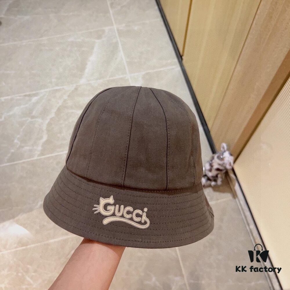 Gucci 2024 New Dome Peppy Bucket Hat Fisherman Hat with Dust Bag Included