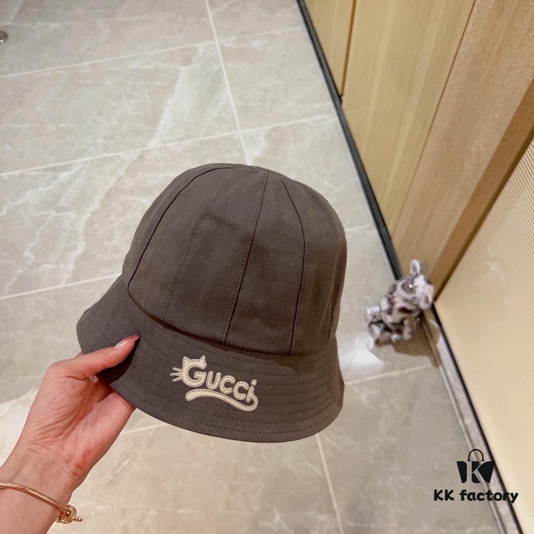 Gucci 2024 New Dome Peppy Bucket Hat Fisherman Hat with Dust Bag Included