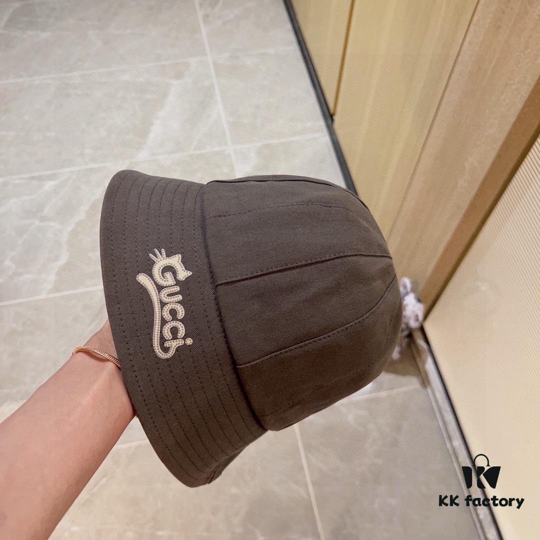 Gucci 2024 New Dome Peppy Bucket Hat Fisherman Hat with Dust Bag Included