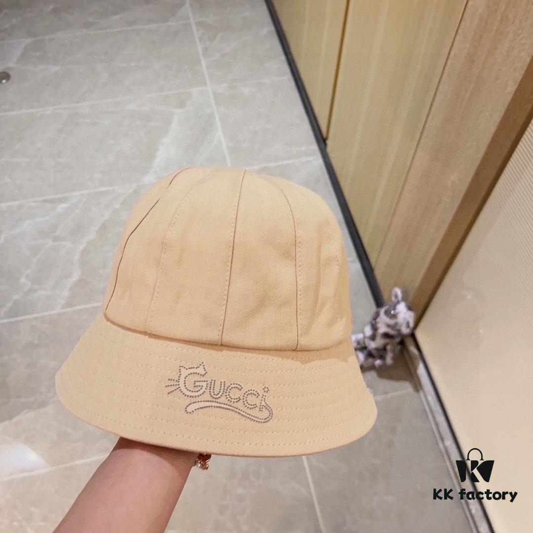Yellow 💛 Dust Bag Included [Gucci] 2024 New Dome Playful Bucket Hat Fisherman Hat