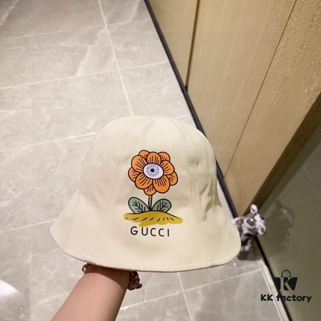 Gucci 2024 Spring/Summer New Arrival Dome-Top Floral Print Popular Bucket Hat