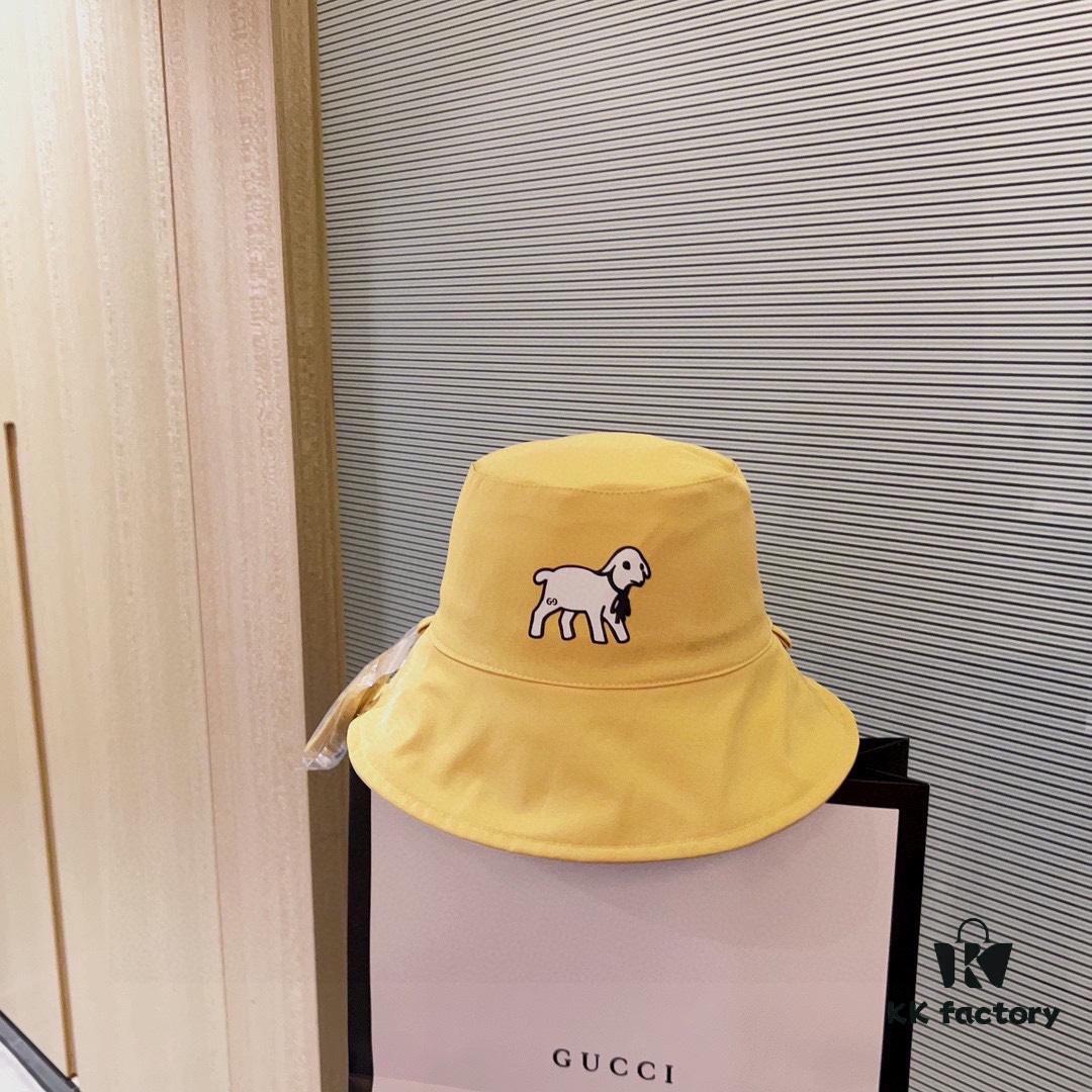 Gucci x Luxe 2024 New Reversible Deer Print Fisherman Hat with Dust Bag