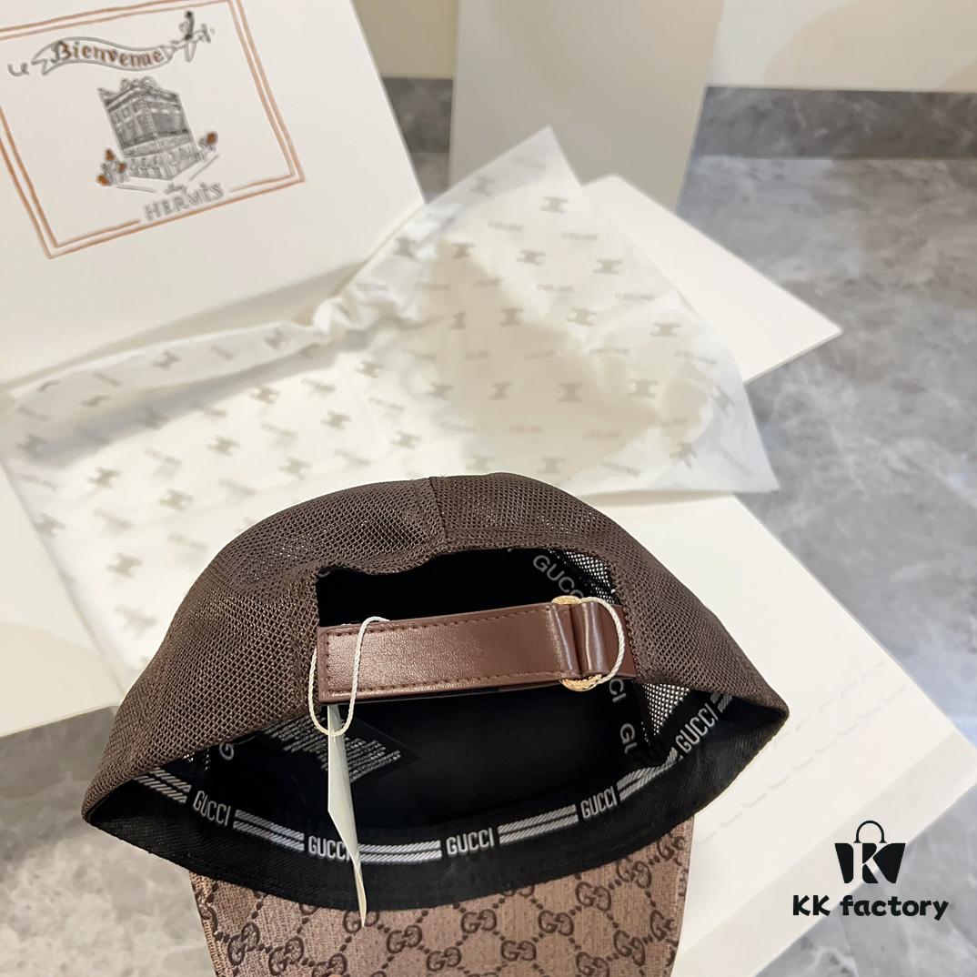 Special Price 💛 Comes with Dust Bag. [GUCCI] 2024 Spring/Summer New Hollow-out Patchwork Baseball Cap, Classic Leather Unisex Hat, Fisherman Cap, Knit Cap