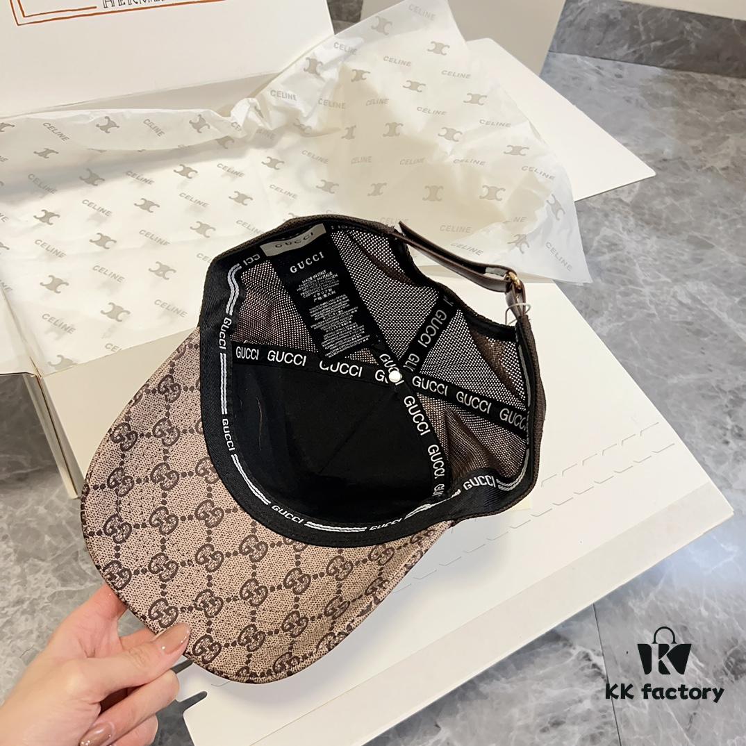 Special Price 💛 Comes with Dust Bag. [GUCCI] 2024 Spring/Summer New Hollow-out Patchwork Baseball Cap, Classic Leather Unisex Hat, Fisherman Cap, Knit Cap