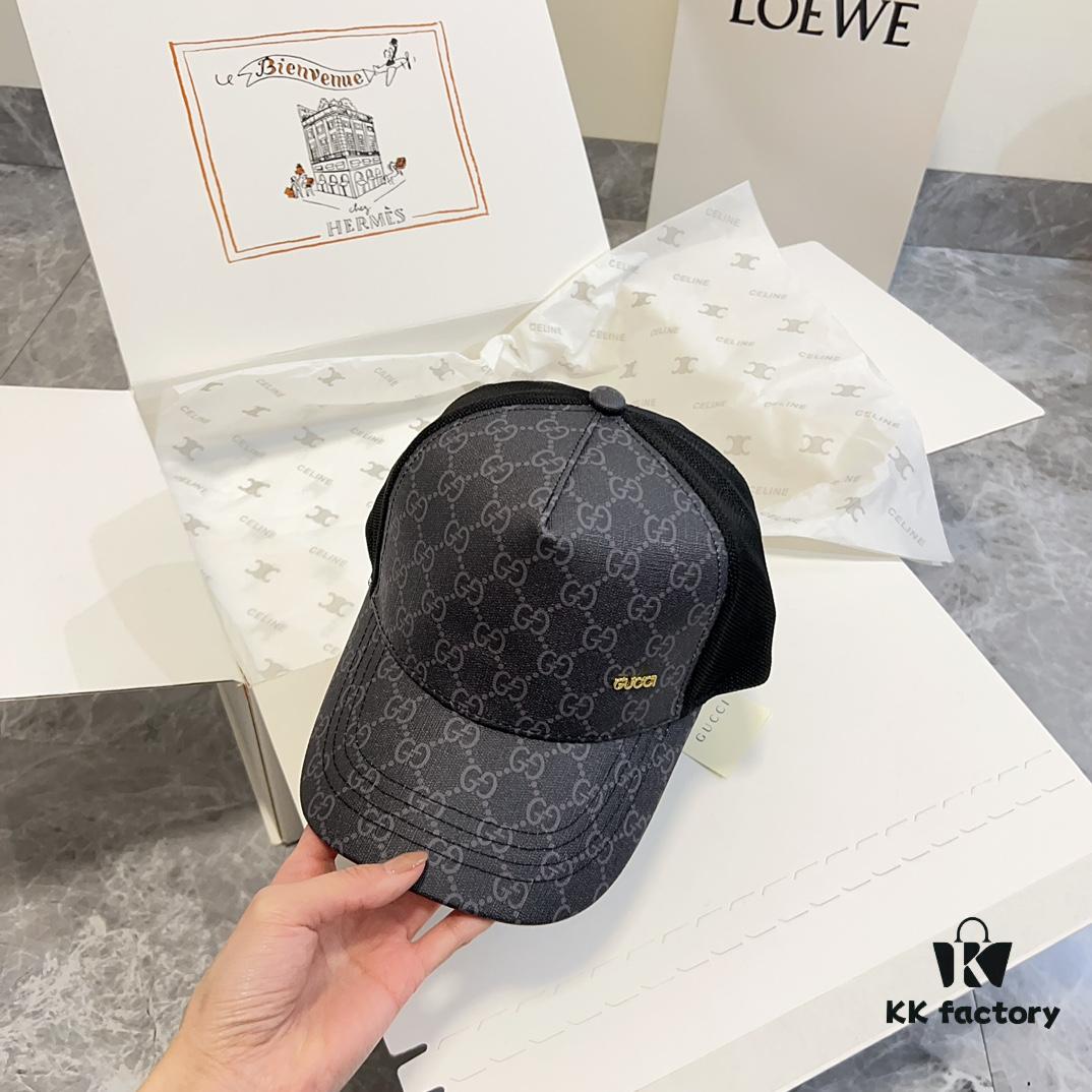 Special Price 💛 Comes with Dust Bag. [GUCCI] 2024 Spring/Summer New Hollow-out Patchwork Baseball Cap, Classic Leather Unisex Hat, Fisherman Cap, Knit Cap