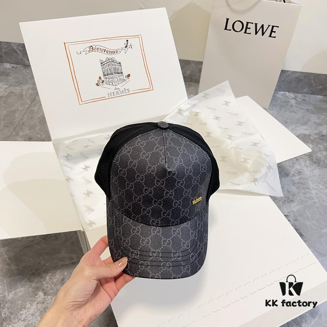 Special Price 💛 Comes with Dust Bag. [GUCCI] 2024 Spring/Summer New Hollow-out Patchwork Baseball Cap, Classic Leather Unisex Hat, Fisherman Cap, Knit Cap