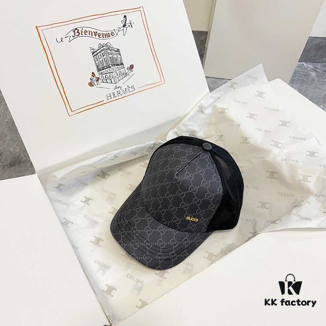 Special Price 💛 Comes with Dust Bag. [GUCCI] 2024 Spring/Summer New Hollow-out Patchwork Baseball Cap, Classic Leather Unisex Hat, Fisherman Cap, Knit Cap