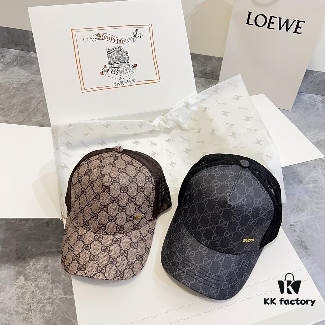 Special Price 💛 Comes with Dust Bag. [GUCCI] 2024 Spring/Summer New Hollow-out Patchwork Baseball Cap, Classic Leather Unisex Hat, Fisherman Cap, Knit Cap