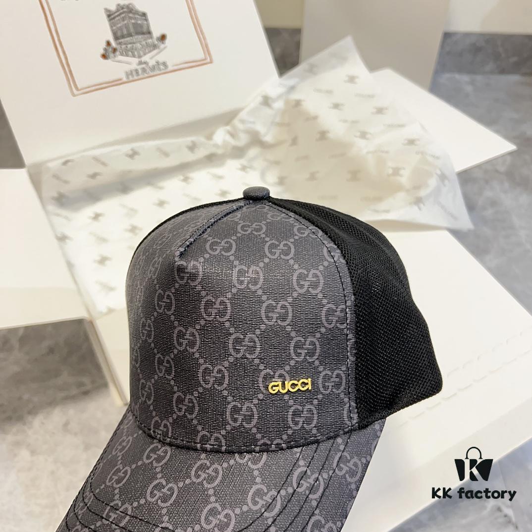 Special Price 💛 Comes with Dust Bag. [GUCCI] 2024 Spring/Summer New Hollow-out Patchwork Baseball Cap, Classic Leather Unisex Hat, Fisherman Cap, Knit Cap