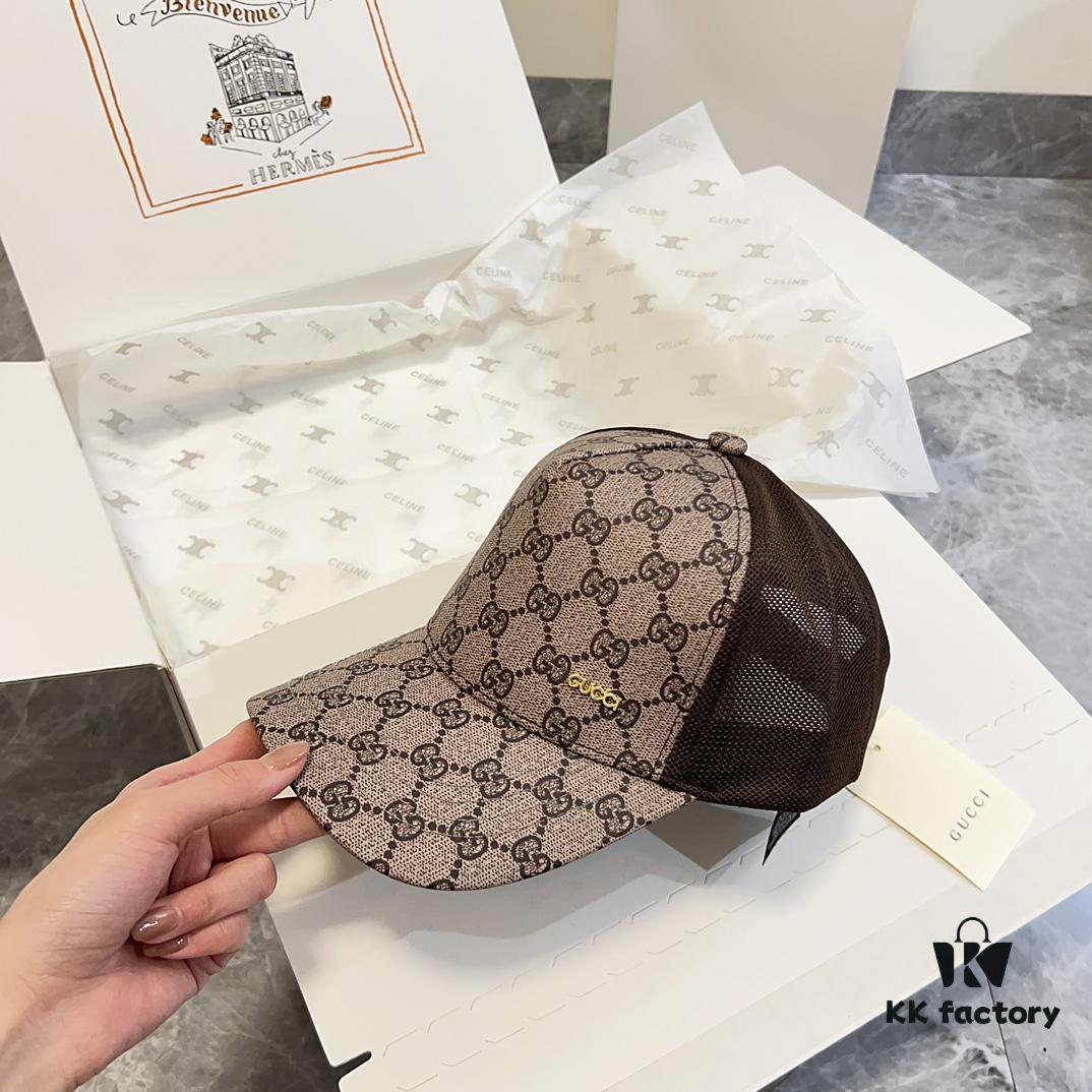 Special Price 💛 Comes with Dust Bag. [GUCCI] 2024 Spring/Summer New Hollow-out Patchwork Baseball Cap, Classic Leather Unisex Hat, Fisherman Cap, Knit Cap