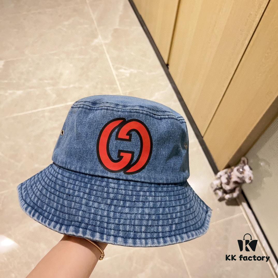 GUCCI x Dust Bag Included 2024 New Vintage Denim Unisex Fisherman Hat