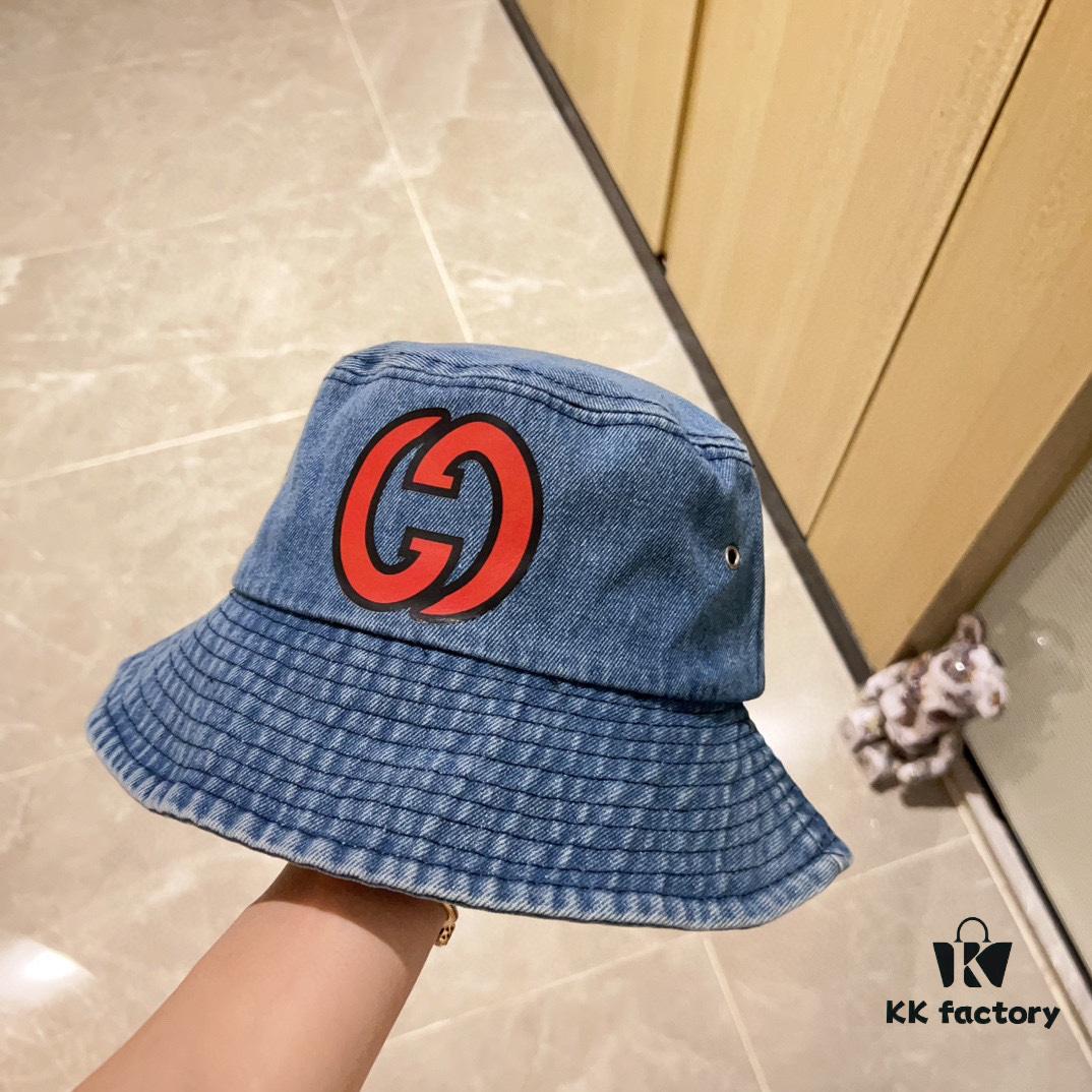 GUCCI x Dust Bag Included 2024 New Vintage Denim Unisex Fisherman Hat