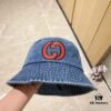 GUCCI x Dust Bag Included 2024 New Vintage Denim Unisex Fisherman Hat