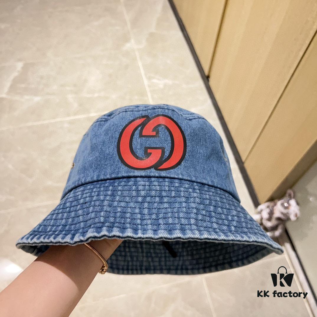 GUCCI x Dust Bag Included 2024 New Vintage Denim Unisex Fisherman Hat