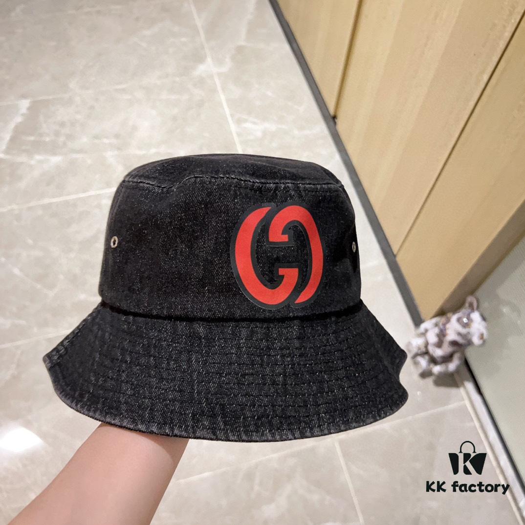 GUCCI 2024 New Denim Distressed Unisex Fisherman Hat with Dust Bag