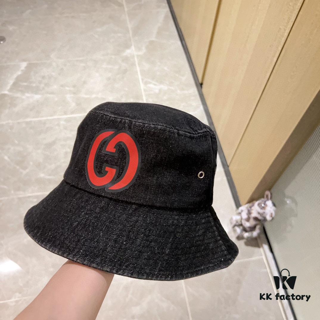 GUCCI 2024 New Denim Distressed Unisex Fisherman Hat with Dust Bag