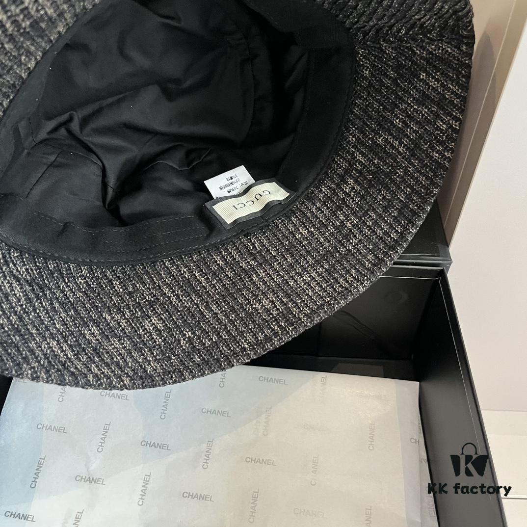 Gucci Striped Fisherman Hat, High-End Custom Fabric, Head Circumference 57cm