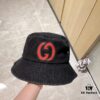 GUCCI 2024 New Denim Distressed Unisex Fisherman Hat with Dust Bag