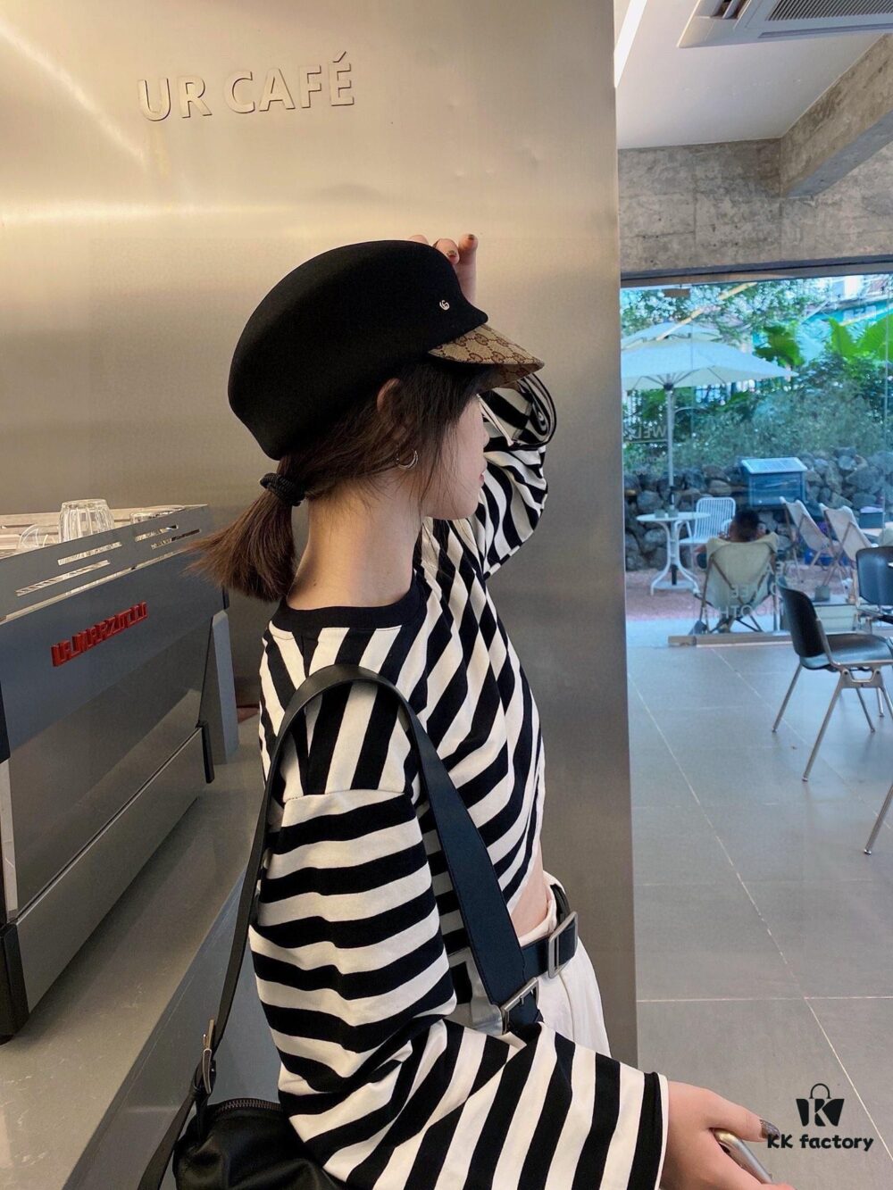 Gucci 2022 Fall/Winter New Arrivals Military Cap, High-End Custom Wool Hat with GG Brim Detail, Elegant and Sophisticated, Available in Black and Khaki, Head Circumference 57cm