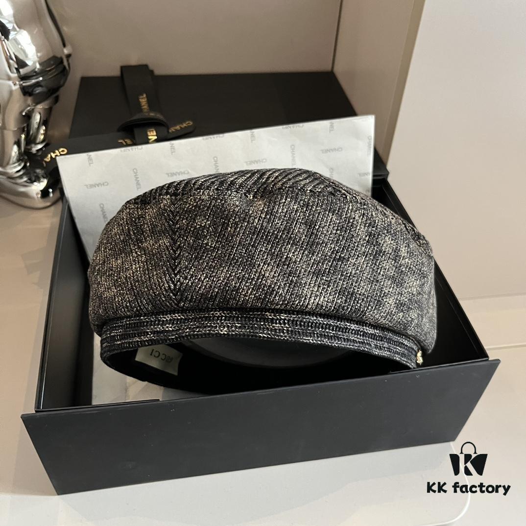 Gucci Striped Beret, High-End Custom Fabric, Head Circumference 57cm