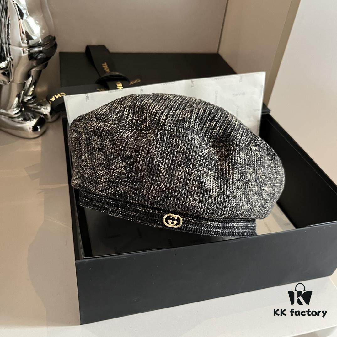 Gucci Striped Beret, High-End Custom Fabric, Head Circumference 57cm