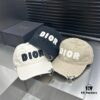 Dior - New Arrival Distressed Washed Cotton Baseball Cap, Stylish and Trendy Unisex Design