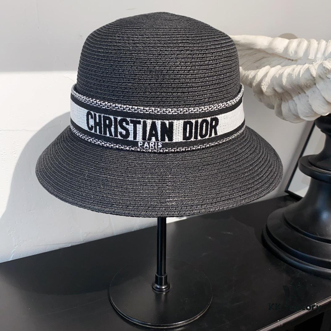 Dior New Bucket Hat with Lettered Webbing
