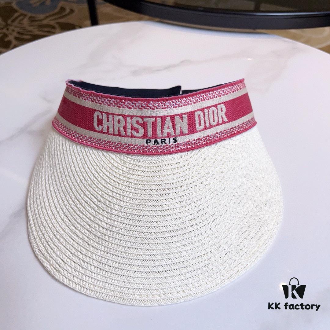Dior New Embroidered Letter Straw Hat