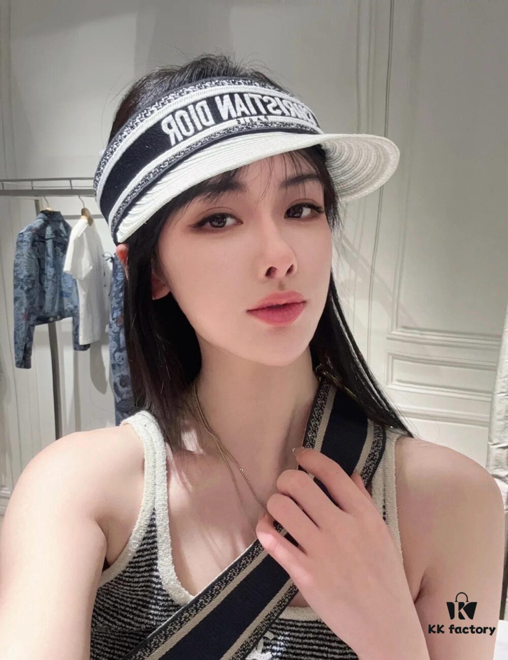 Dior New Embroidered Letter Straw Hat