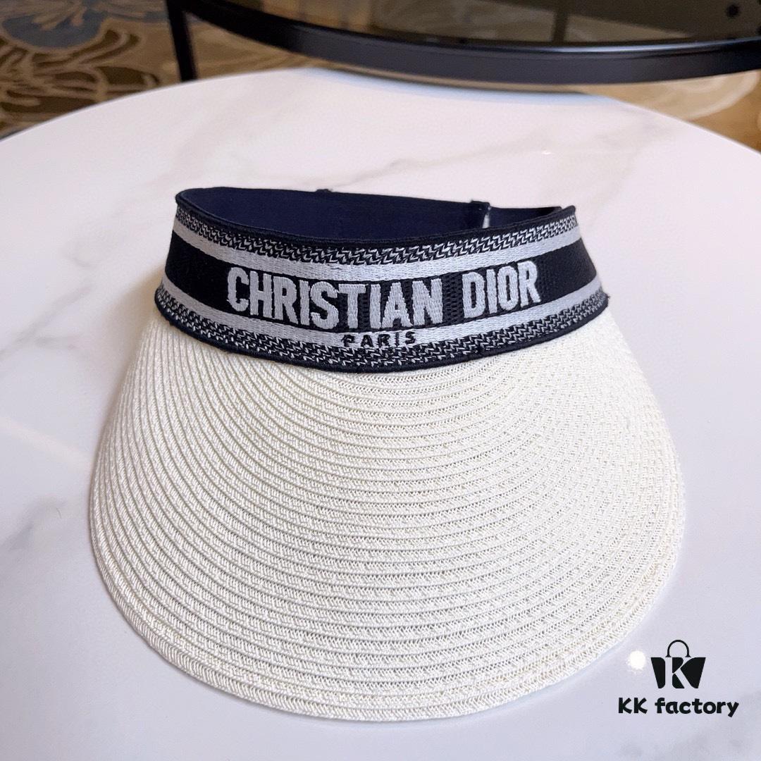Dior New Embroidered Letter Straw Hat