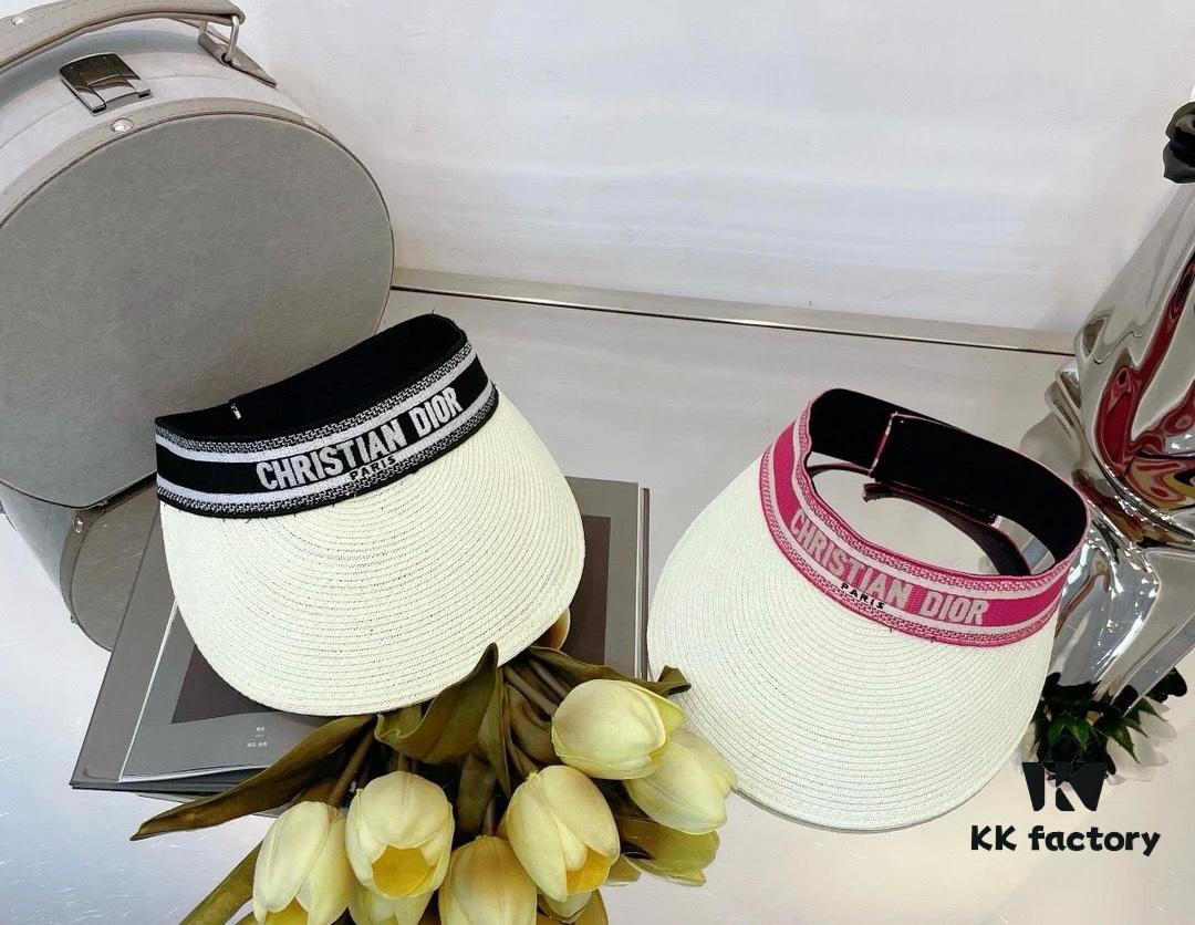 Dior New Embroidered Letter Straw Hat