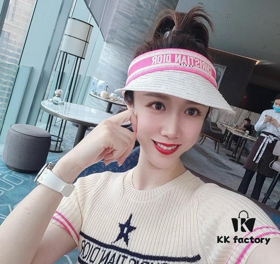 Dior New Embroidered Letter Straw Hat