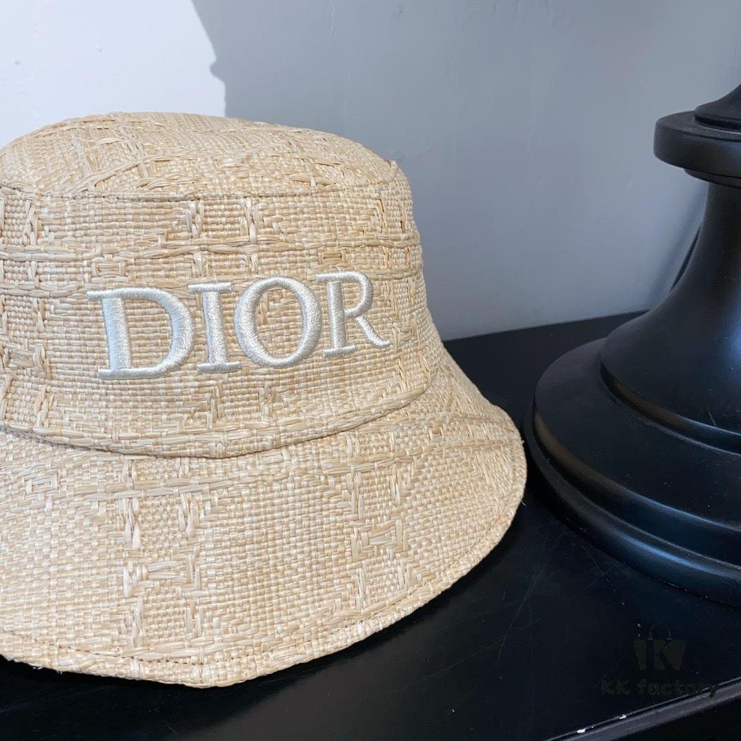 Dior New Embroidered Letter Straw Hat