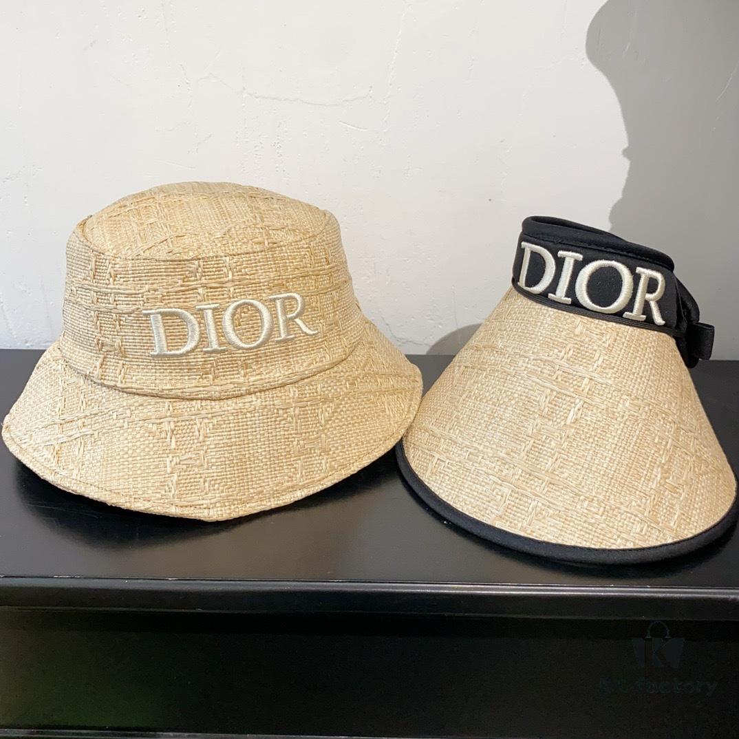Dior New Embroidered Letter Straw Hat