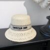 Dior New Embroidered Letter Webbing Straw Hat