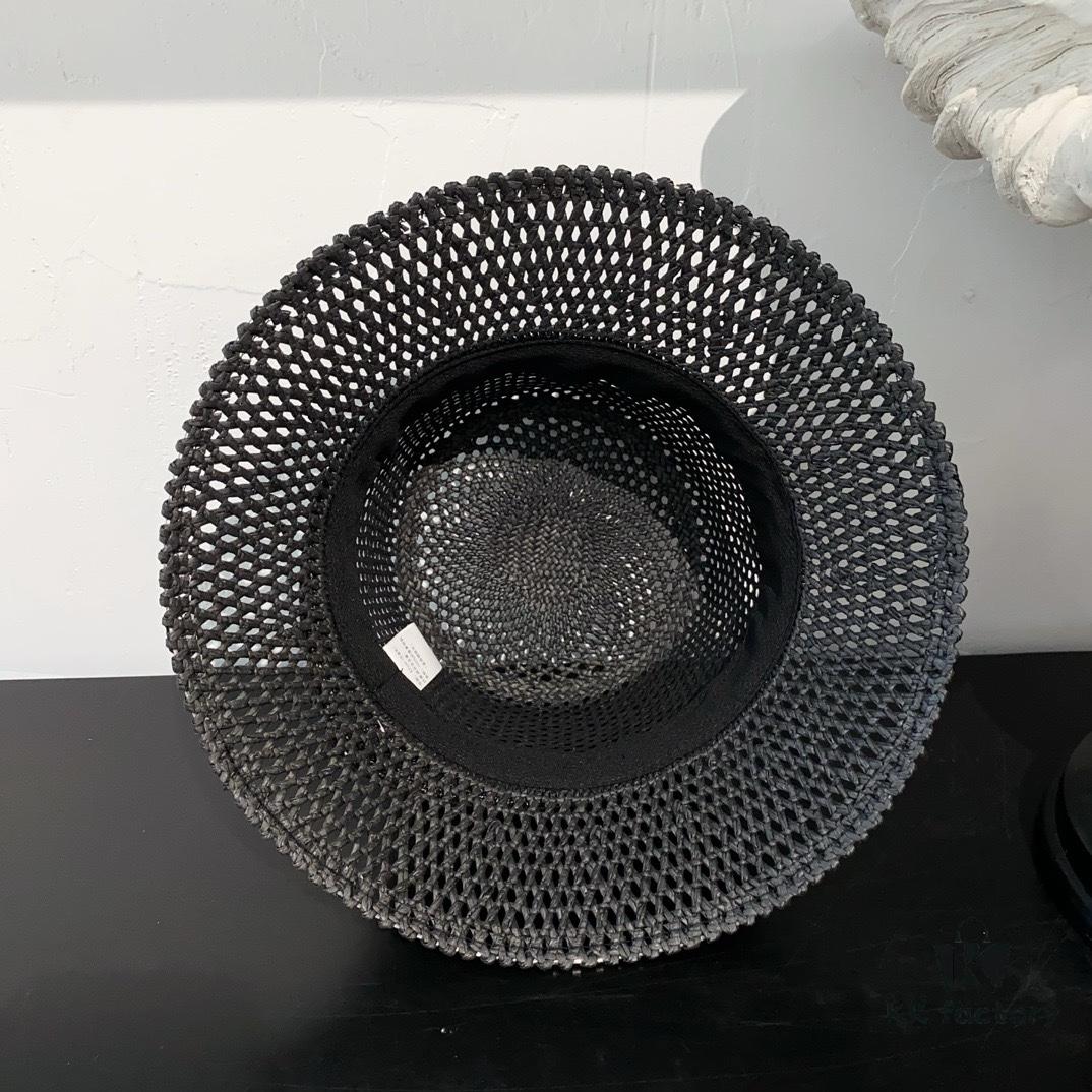 Dior New Embroidered Letter Webbing Straw Hat