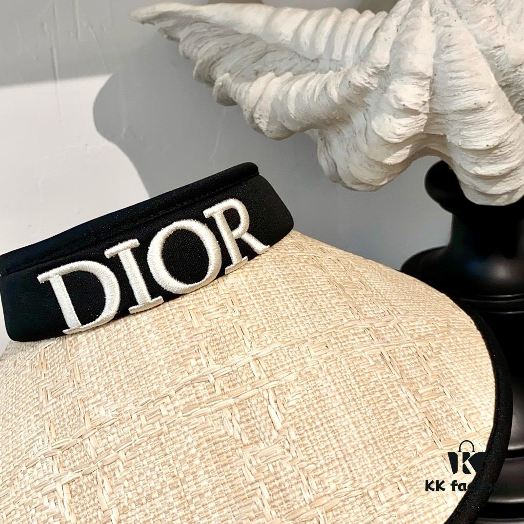 Dior New Embroidered Letter Straw Hat