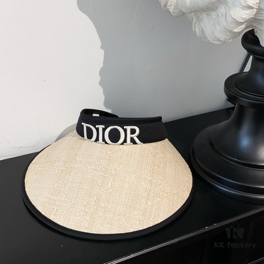 Dior New Embroidered Letter Straw Hat