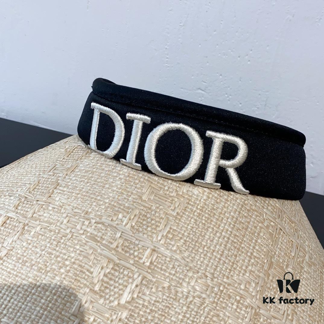 Dior New Embroidered Letter Straw Hat