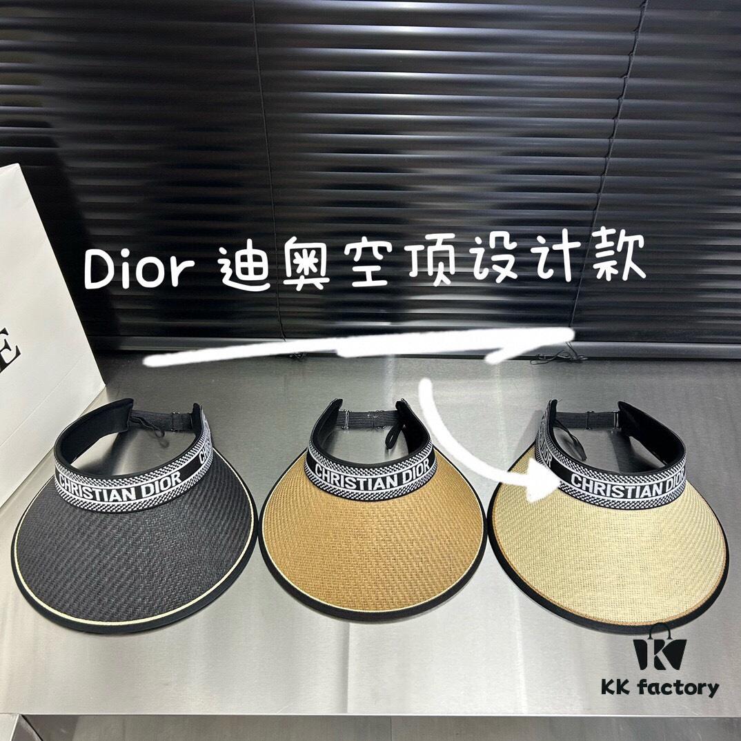 Dior - New Arrival Rimless Hat with Color-Block Trim