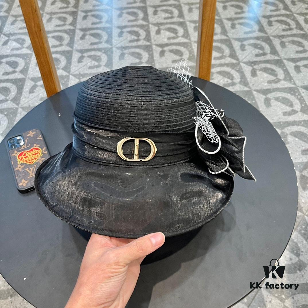 Dior Korean-Style Oversized Fashion Sun Hat for Women, Wide-Brimmed Foldable UV-Protective Outdoor Hat, Versatile Bucket Hat, Baseball Cap, Knit Hat for Summer Travel