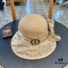 Dior Korean-Style Oversized Sun Hat for Women, Fashionable Wide-Brimmed Foldable UV-Protective Hat for Summer Outdoor Wear, Versatile Bucket, Baseball, and Knit Hat